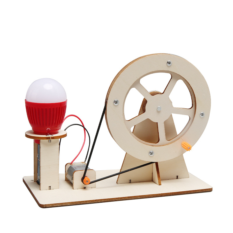 Science Project Kit - Mini générateur à manivelle DIY, ampoule,