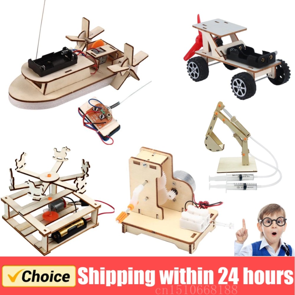 Science Project Kit - Modèle de bateau en bois à